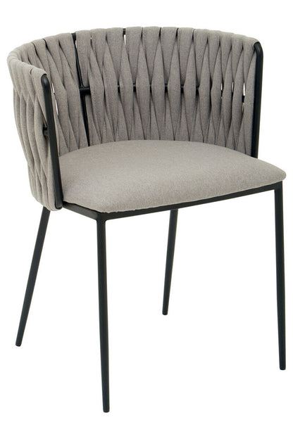 Gilden Grey Dining Chair With Woven Back