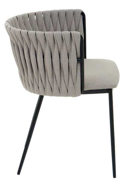 Gilden Grey Dining Chair With Woven Back
