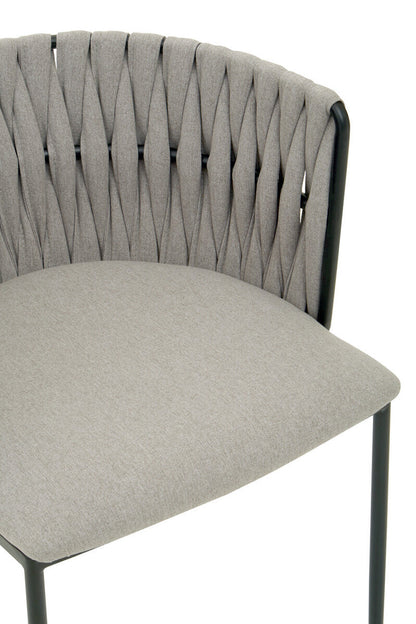 Gilden Grey Dining Chair With Woven Back