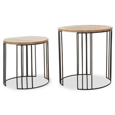 Nandri Set Of 2 Mango Wood Side Tables
