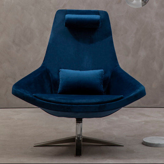Kalo Navy Velvet Swivel Lounge Chair