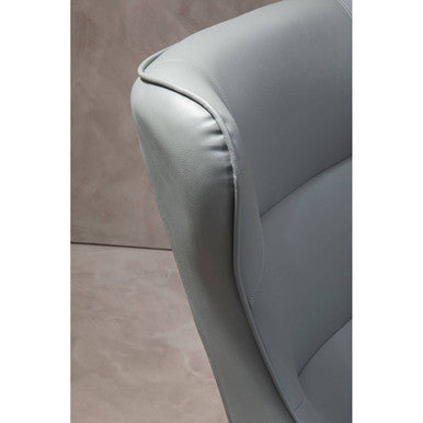 Kaiko Grey Faux Leather Armchair And Footstool