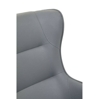 Kaiko Grey Faux Leather Armchair And Footstool