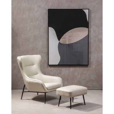 Kaiko Stone Faux Leather Armchair And Footstool