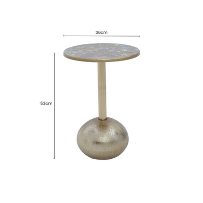 Inventivo Mosaic Top Gold Finish Side Table