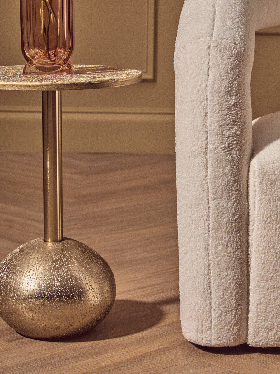 Inventivo Mosaic Top Gold Finish Side Table