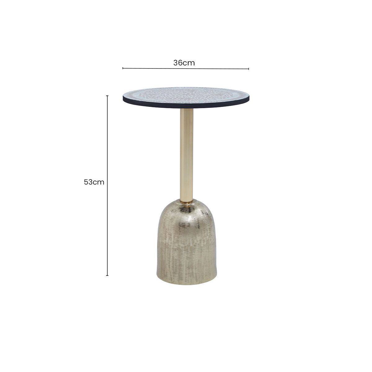 Inventivo Mosaic Top Gold Base Side Table