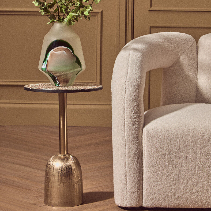 Inventivo Mosaic Top Gold Base Side Table