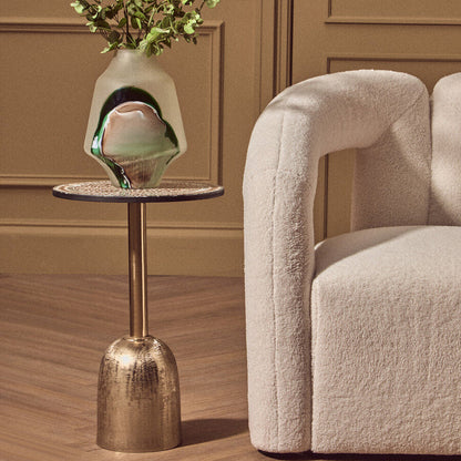 Inventivo Mosaic Top Gold Base Side Table