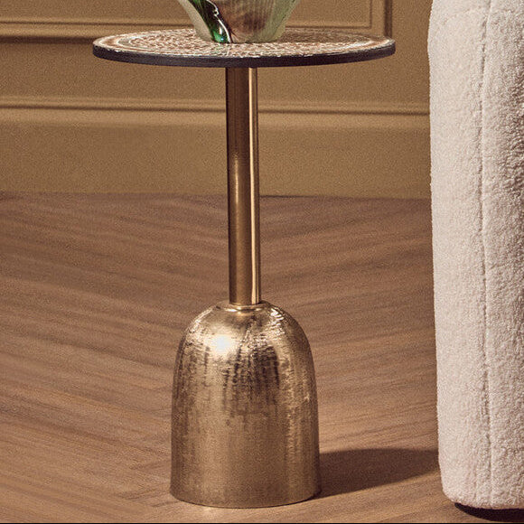 Inventivo Mosaic Top Gold Base Side Table