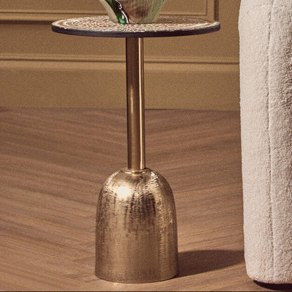 Inventivo Mosaic Top Gold Base Side Table
