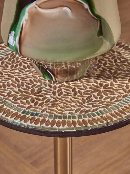 Inventivo Mosaic Top Gold Base Side Table