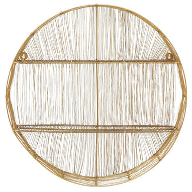 Enzo Gold Wire Round Wall Shelf