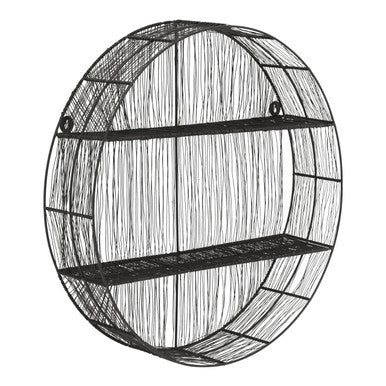 Enzo Black Wire Round Wall Shelf