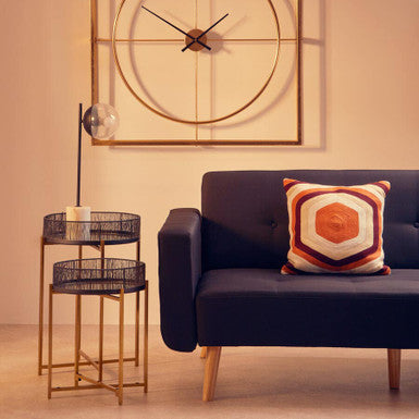 Enzo Set Of Two Black Wire And Gold Frame Tables