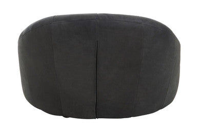 Hoxton Antique Black Leather Lounge Cocoon Chair