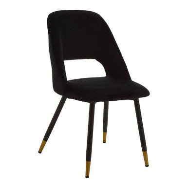 Warren Black Velvet Dining Chair