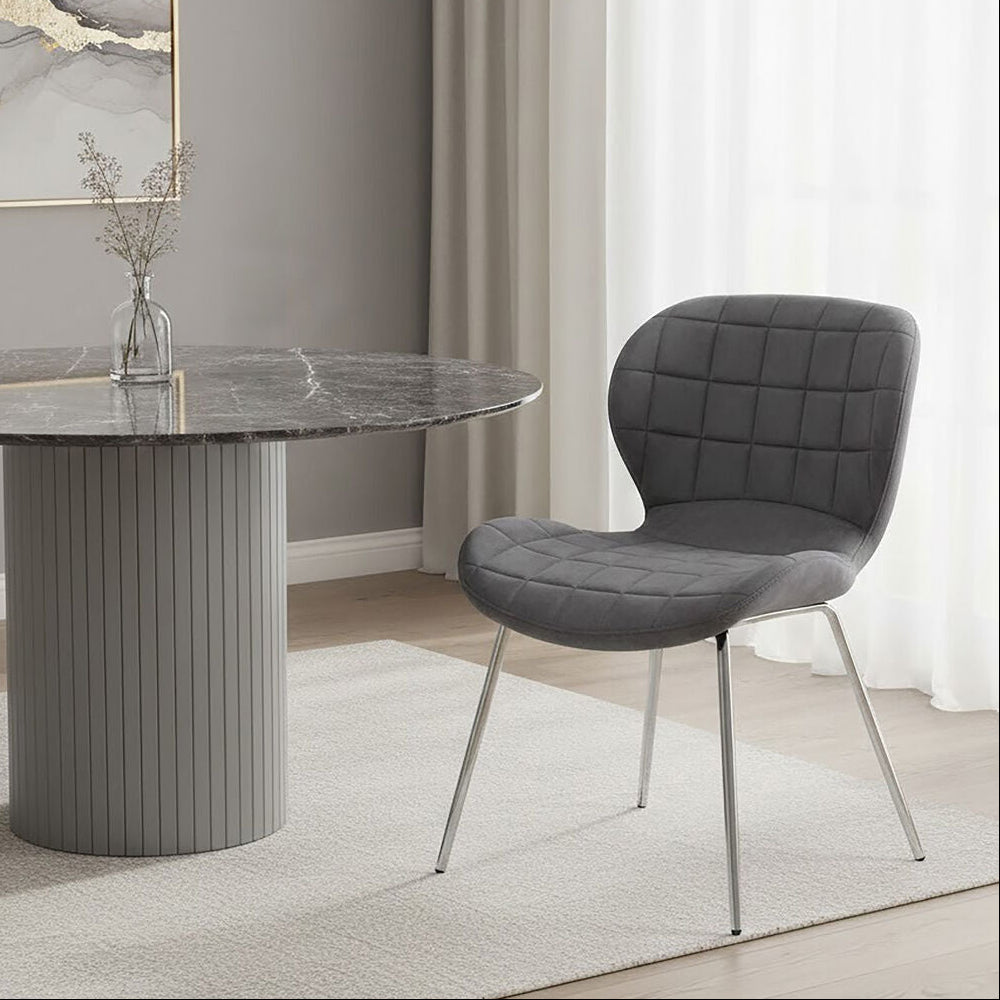 Grey Velvet Dining Chair | Warton