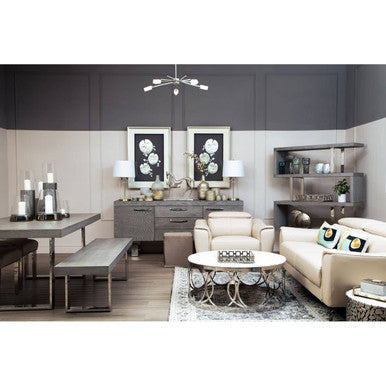 Hagen Mink And Silver Square Stool