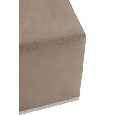 Hagen Mink And Silver Square Stool