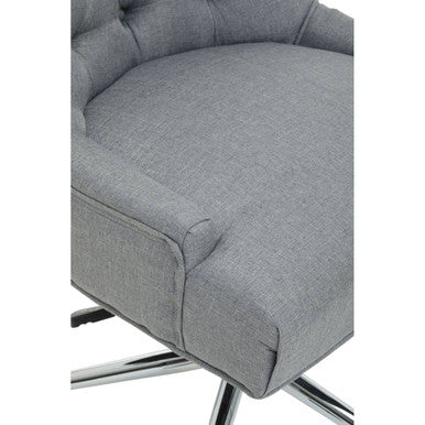 Anita Grey Fabric And Chrome Finish Base Home Office Chair
