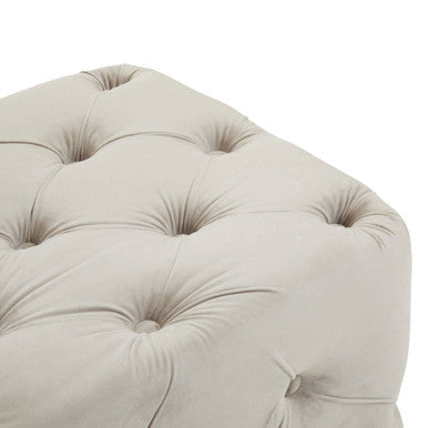 Alea Mink Velvet Button Tufted Bench