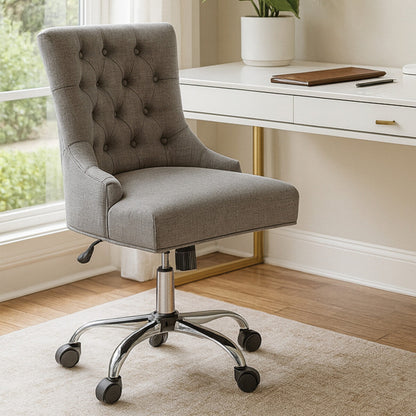 Anita Grey Fabric and Chrome Base Home Office Chair