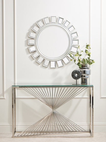 Amella Console Table With Silver Finish Frame