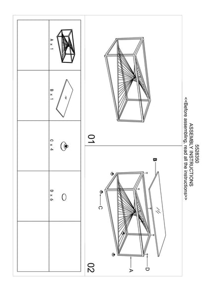 Amella Silver Stainless Steel Coffee Table with Clear Tempered Glass Top