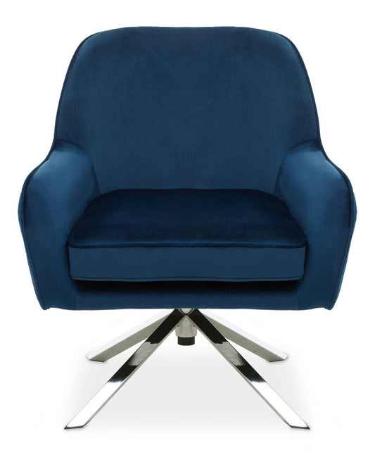 Avery Midnight Velvet Swivel Chair