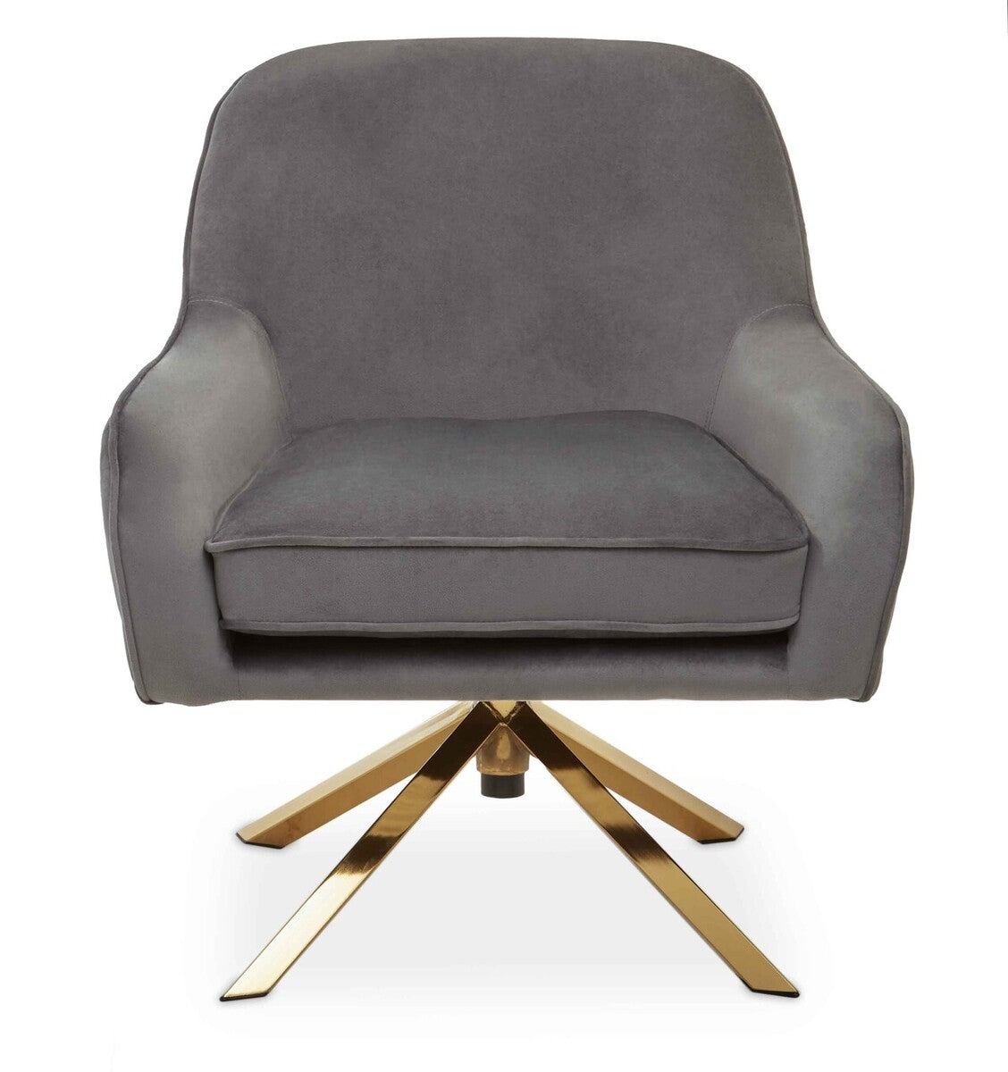 Avery Grey Velvet Swivel Chair