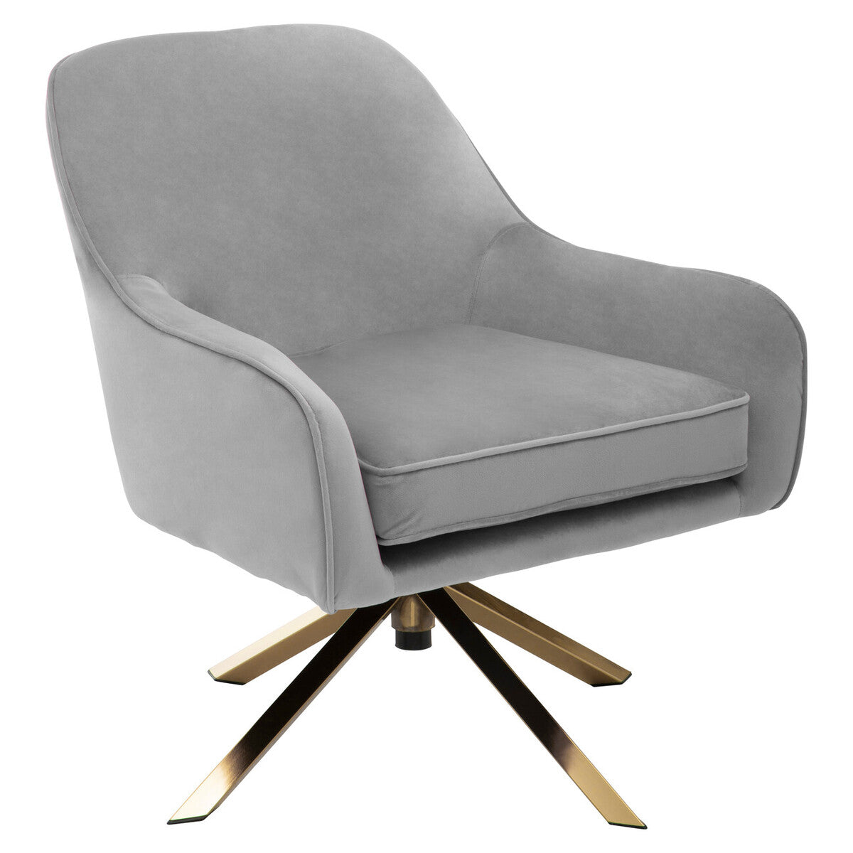 Avery Grey Velvet Swivel Chair