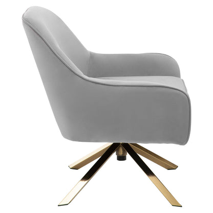 Avery Grey Velvet Swivel Chair