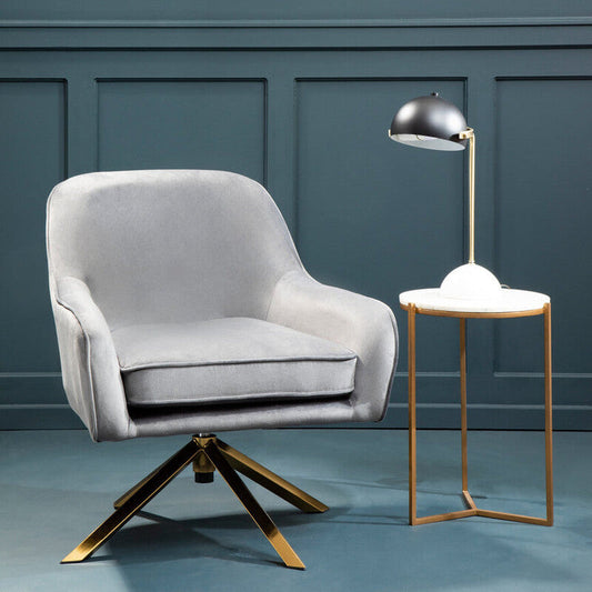 Avery Grey Velvet Swivel Chair