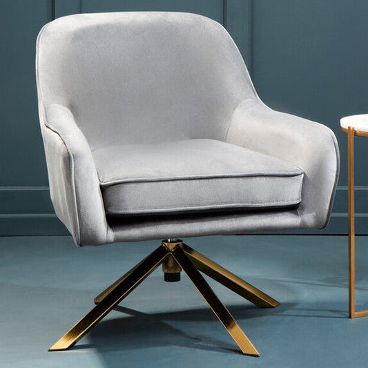 Avery Grey Velvet Swivel Chair