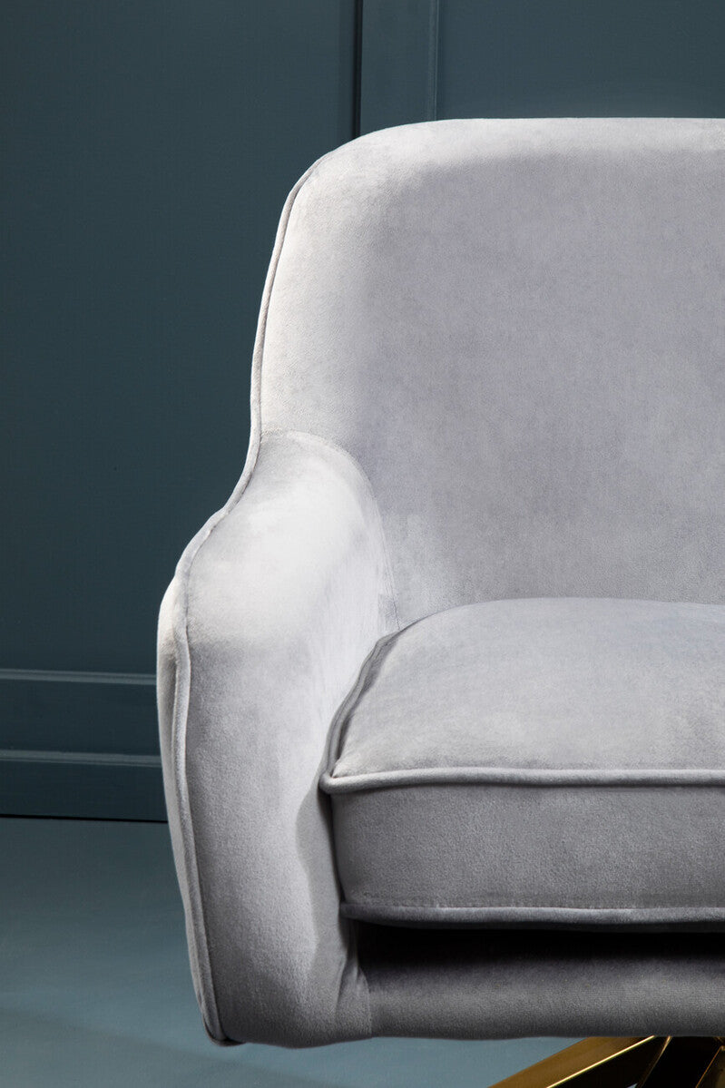 Avery Grey Velvet Swivel Chair