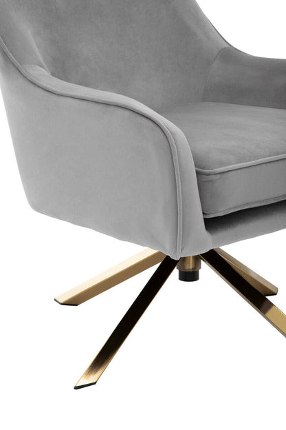 Avery Grey Velvet Swivel Chair