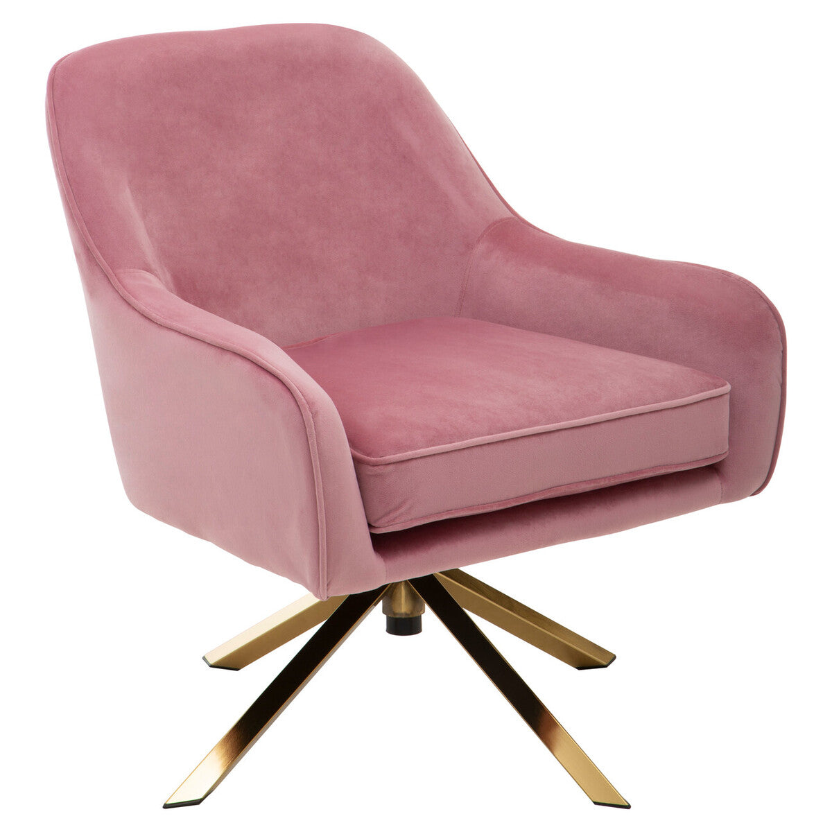 Avery Pink Velvet Swivel Chair
