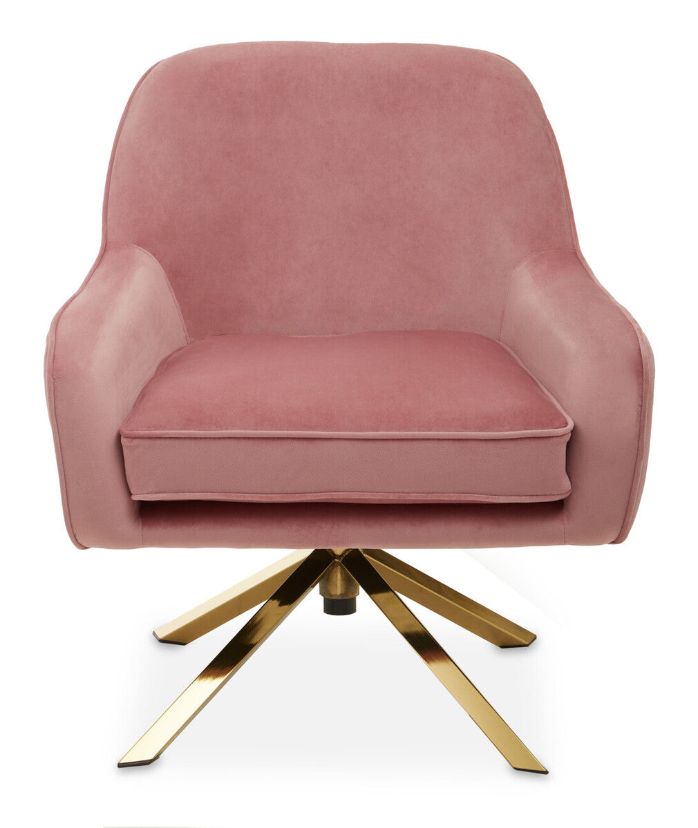 Avery Pink Velvet Swivel Chair