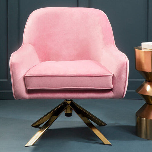 Avery Pink Velvet Swivel Chair
