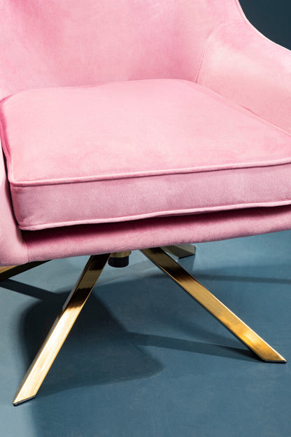 Avery Pink Velvet Swivel Chair
