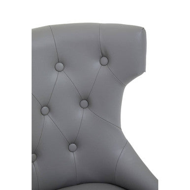 Walson Grey Leather Effect Home Office Chair