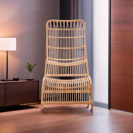 Manado Rattan Chair And Footstool Set