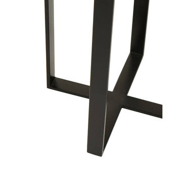 Marmara Marble Top Side Table With Black Iron Stand
