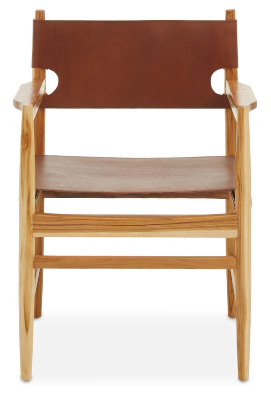 Kendari Antique Brown Leather Chair