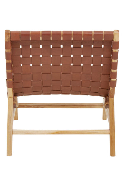 Kendari Brown Woven Leather Chair