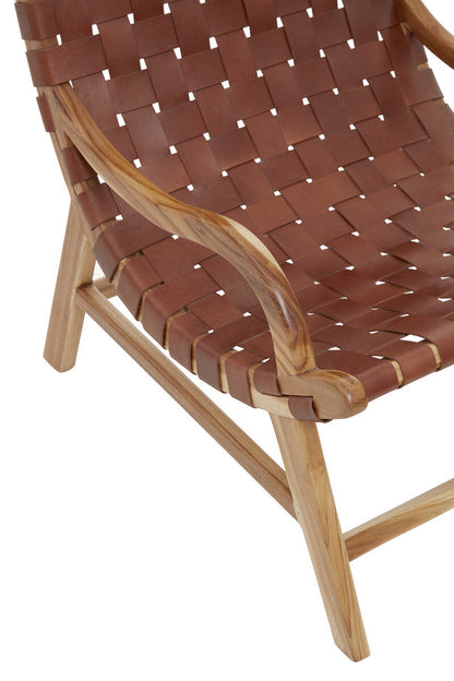 Kendari Brown Woven Leather Chair