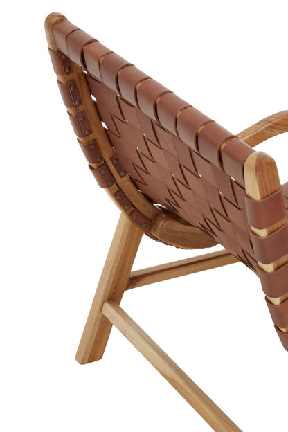 Kendari Brown Woven Leather Chair