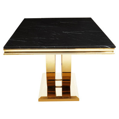 Moda Black Faux Marble Rectangular Dining Table