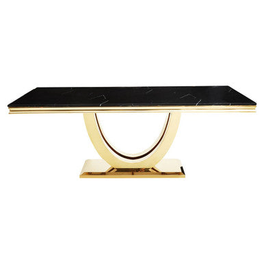 Moda Black Faux Marble Rectangular Dining Table